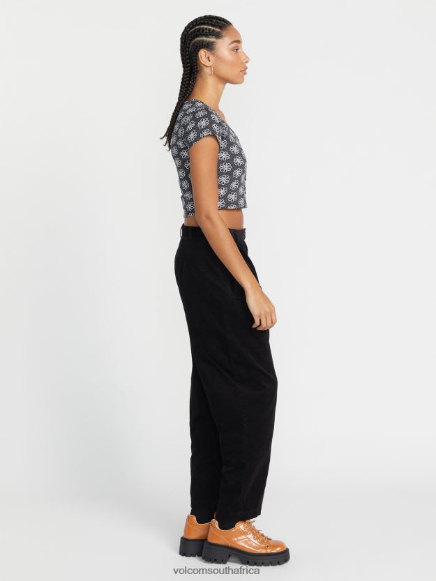 Z0ZR08915 Black Women Histone Cord Pants Volcom Clothing - Image 5