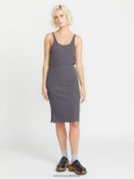Z0ZR08916 Black Women Lived in Lounge Rib Skirt Volcom Clothing - Image 3