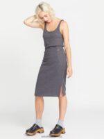 Z0ZR08916 Black Women Lived in Lounge Rib Skirt Volcom Clothing - Image 8