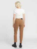 Z0ZR08917 Mocha Women Stoned Straight Pants Volcom Clothing - Image 3