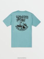 Z0ZR0891 Cali Blue Heather Men Goalden Bear Short Sleeve Tee Volcom Clothing - Image 3