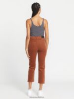 Z0ZR08923 Nutmeg Women Stoned Straight Pants Volcom Clothing - Image 3