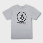 Z0ZR0892 Heather Grey Men Crisp Stone Short Sleeve Tee Volcom Clothing