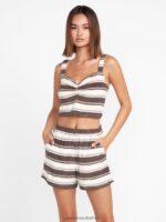 Z0ZR08934 Slate Grey Women Towely Time Shorts Volcom Clothing - Image 3
