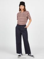 Z0ZR08937 Midnight Blue Women Thisthatthem Skate Pants Volcom Clothing - Image 13