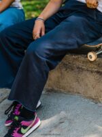 Z0ZR08937 Midnight Blue Women Thisthatthem Skate Pants Volcom Clothing - Image 5
