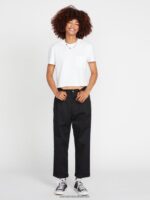 Z0ZR08941 Black Women Frochickie Trousers Volcom Clothing - Image 13
