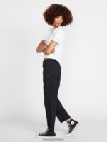 Z0ZR08941 Black Women Frochickie Trousers Volcom Clothing - Image 4