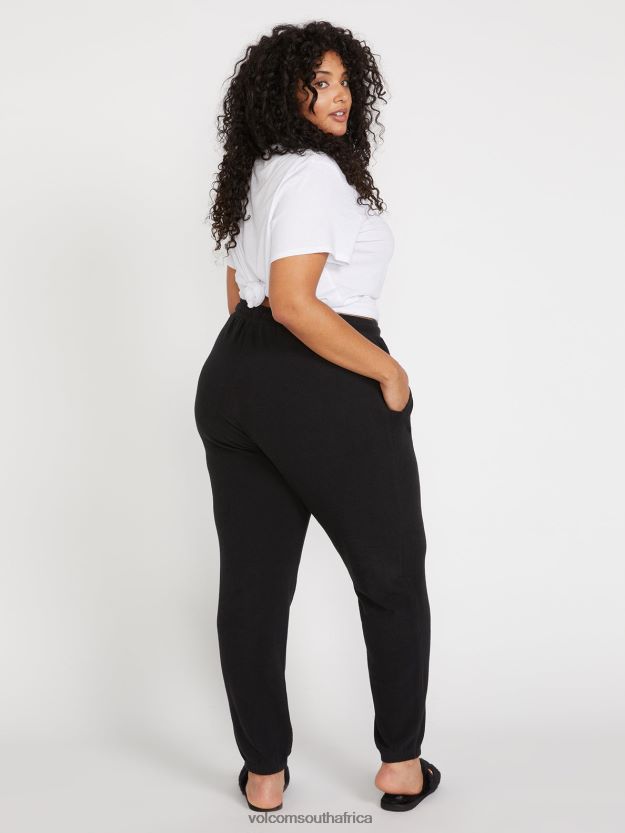 Z0ZR08942 Black Women Lived In Lounge Fleece Pants Plus Size Volcom Clothing - Image 3