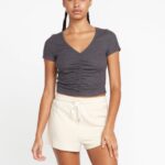 Z0ZR08945 Cream Women Lived in Lounge Fleece Shorts Volcom Clothing