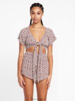 Z0ZR08946 Slate Grey Women Retrospectacle Shorts Volcom Clothing - Image 5