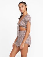 Z0ZR08946 Slate Grey Women Retrospectacle Shorts Volcom Clothing - Image 10