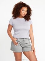 Z0ZR08948 Moonbeam Women Stone Step Hirise Shorts Volcom Clothing - Image 6