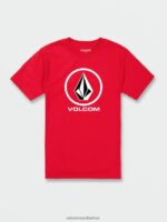 Z0ZR0894 Red Men Crisp Stone Short Sleeve Tee Volcom Clothing
