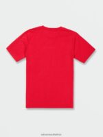 Z0ZR0894 Red Men Crisp Stone Short Sleeve Tee Volcom Clothing - Image 3