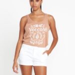 Z0ZR08955 White Women Frochickie Shorts Volcom Clothing