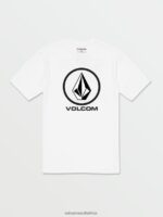 Z0ZR0895 White Men Crisp Stone Short Sleeve Tee Volcom Clothing