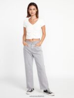 Z0ZR08961 Moonbeam Women Stone Step High Rise Pants Volcom Clothing