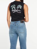 Z0ZR08966 Jasper Blue Women Stone Step High Rise Pants Volcom Clothing - Image 3