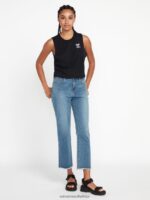 Z0ZR08966 Jasper Blue Women Stone Step High Rise Pants Volcom Clothing - Image 5