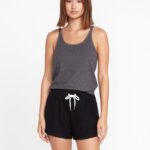 Z0ZR08968 Black Women Lived in Lounge Fleece Shorts Volcom Clothing