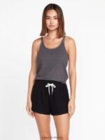 Z0ZR08968 Black Women Lived in Lounge Fleece Shorts Volcom Clothing