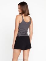 Z0ZR08968 Black Women Lived in Lounge Fleece Shorts Volcom Clothing - Image 3