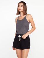 Z0ZR08968 Black Women Lived in Lounge Fleece Shorts Volcom Clothing - Image 7