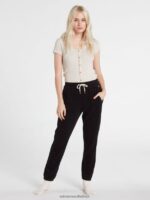 Z0ZR08969 Black Women Lived In Lounge Fleece Pant Volcom Clothing - Image 7
