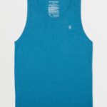 Z0ZR0896 Stormy Blue Men Solid Heather Tank Volcom Clothing