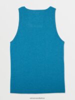 Z0ZR0896 Stormy Blue Men Solid Heather Tank Volcom Clothing - Image 3