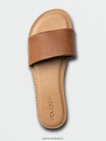 Z0ZR08986 Tan Women Simple Slide Sandals Volcom Footwear - Image 3