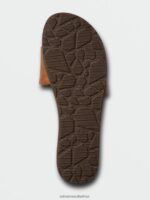Z0ZR08986 Tan Women Simple Slide Sandals Volcom Footwear - Image 6