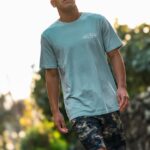Z0ZR089 Cali Blue Heather Men Venice Short Sleeve Tee Volcom Clothing