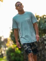 Z0ZR089 Cali Blue Heather Men Venice Short Sleeve Tee Volcom Clothing