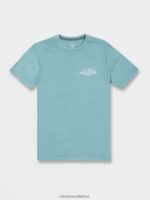 Z0ZR089 Cali Blue Heather Men Venice Short Sleeve Tee Volcom Clothing - Image 4