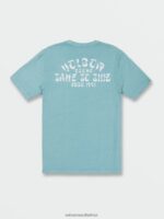 Z0ZR089 Cali Blue Heather Men Venice Short Sleeve Tee Volcom Clothing - Image 6